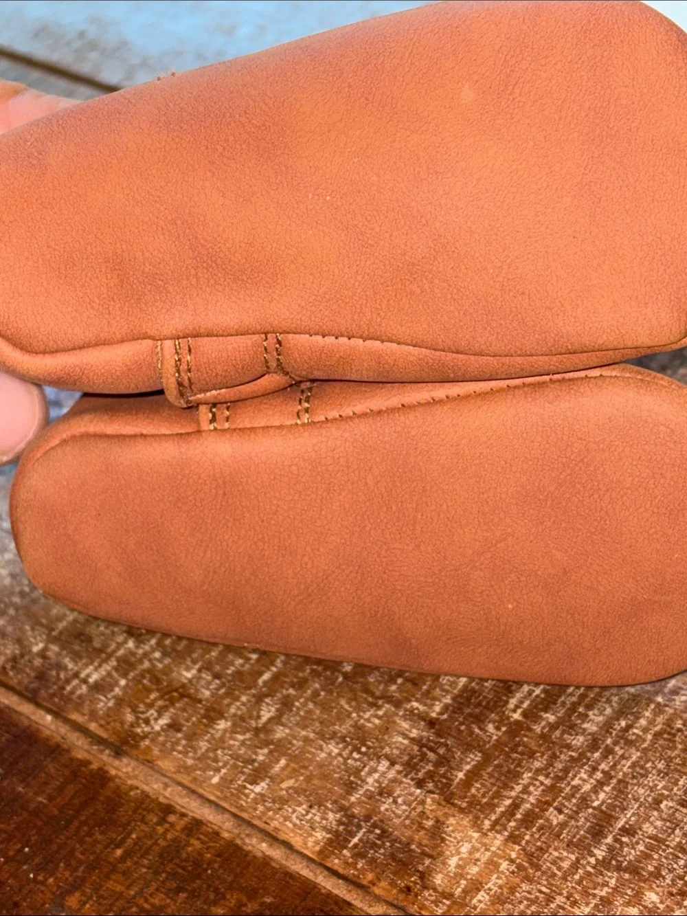 CARTERS 3-4m Brown Leather Booties - Soft Slip-On Toddler Shoes